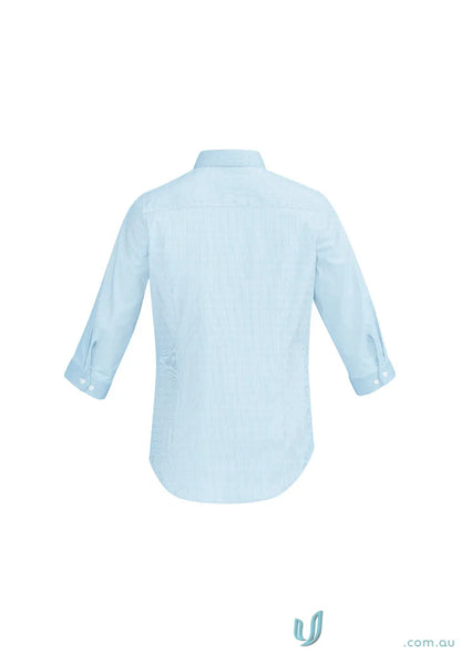 Light blue Ladies Fifth Avenue 3Qtr Shirt inside stylish workwear uniforms on clearance