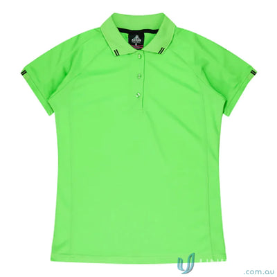 Bright green Ladies Flinders Polo shirt perfect for uniforms and workwear