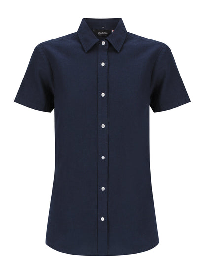 Ladies Floyd S/S Linen Cotton Shirt - Navy / W(06) - SHIRTS