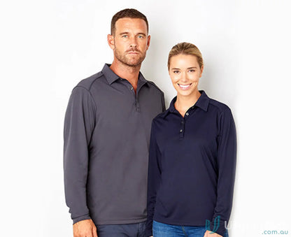 Ladies Freshen LS Polo with unmatched comfort for workwear and uniforms in dark gray and navy blue
