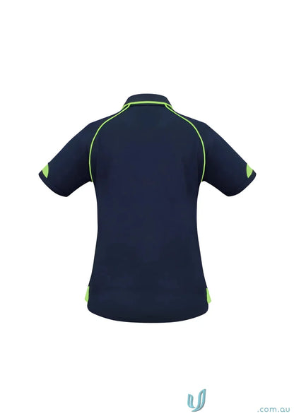 Ladies Fusion Biz Collection Polo with lime green piping and modern fit design