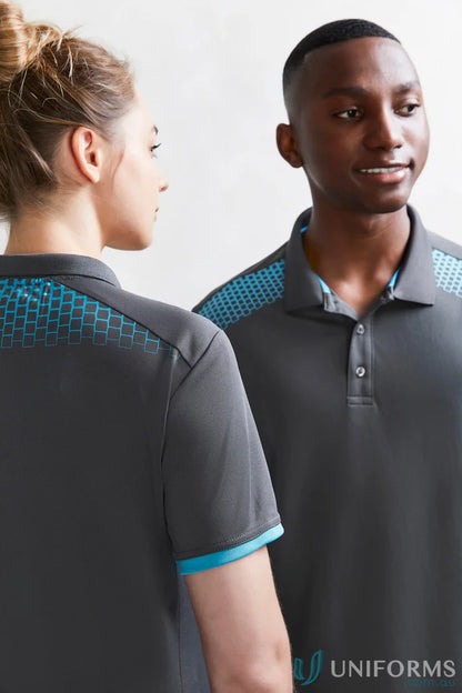 Ladies Galaxy Long Sleeve Polo with Blue Accents, perfect blend of style and comfort