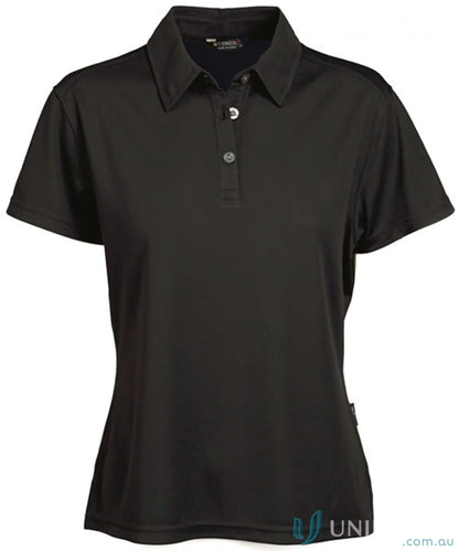 Ladies Glacier Polo black short-sleeved workwear uniform shirt for women