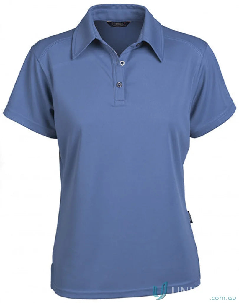 Blue short-sleeved ladies Glacier Polo shirt perfect for uniforms or workwear