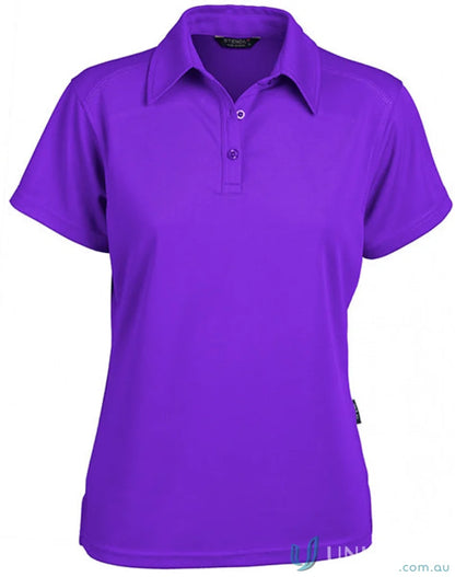 Ladies Glacier Polo short-sleeved purple workwear or uniform shirt for ladies