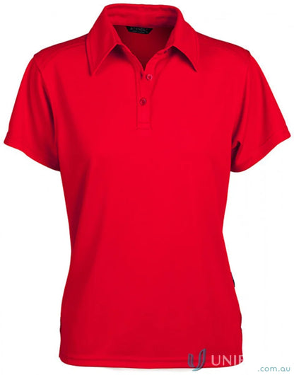Ladies Glacier Polo in red short-sleeved workwear, perfect for uniforms