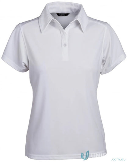 Ladies Glacier Polo white short-sleeved workwear polo shirt for uniforms