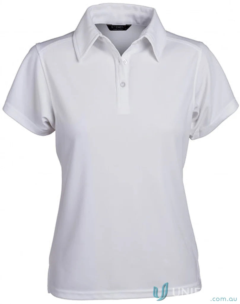 Ladies Glacier Polo white short-sleeved workwear polo shirt for uniforms