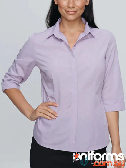 Lavender Ladies Grange 3Qtr Shirt perfect for workwear or uniforms