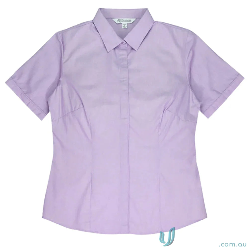 Lavender short-sleeved collared Ladies Grange S/S Shirt perfect for uniforms or workwear