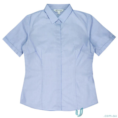 Light blue short-sleeved shirt from Ladies Grange S/S Shirt perfect for workwear or uniforms