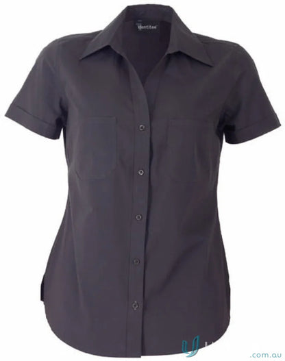 Ladies Harley short sleeve shirt in dark gray, perfect for uniforms and casual wear