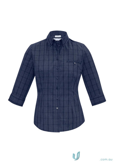 Lady Harper long sleeve navy plaid shirt from Biz Collection Ladies s820lt perfect for everyday style