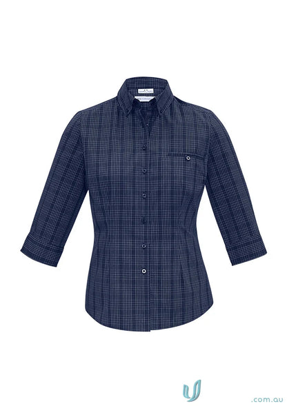 Lady Harper long sleeve navy plaid shirt from Biz Collection Ladies s820lt perfect for everyday style
