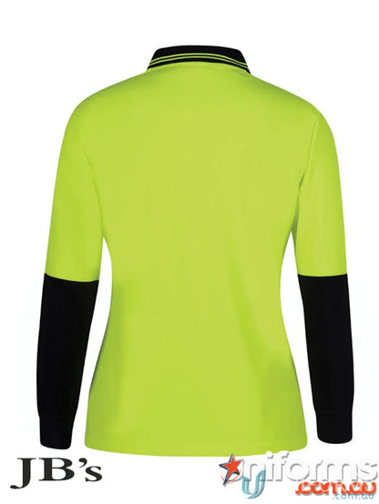 Yellow and black long-sleeved polo shirt made from comfy fabric for workwear uniforms