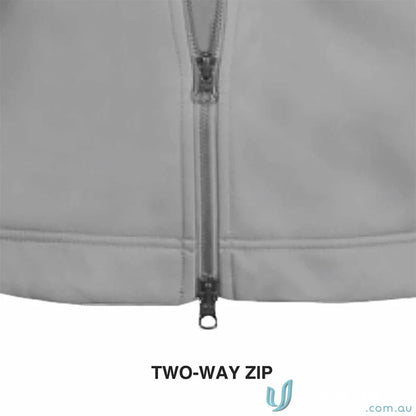 Two-way zipper on garment.
