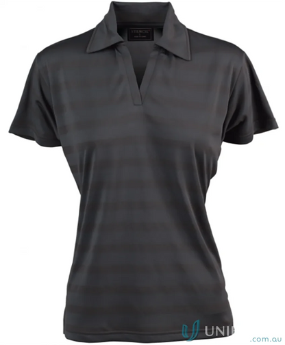 Gray short-sleeved Ice Cool Polo shirt for ladies, perfect for uniforms and workwear