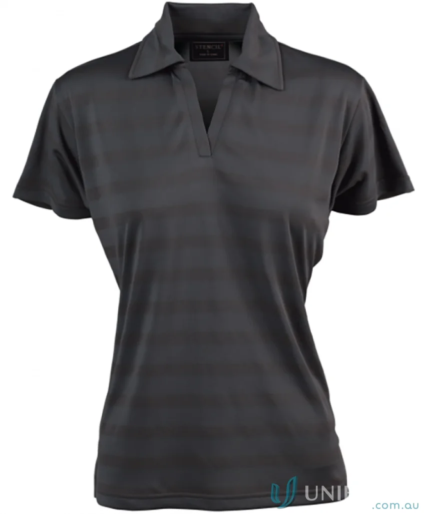 Gray short-sleeved Ice Cool Polo shirt for ladies, perfect for uniforms and workwear
