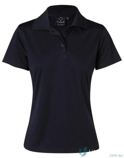 Navy blue Winning Spirit Ladies Icon CoolDry textured polo shirt for women