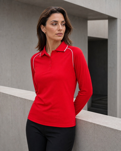 Ladies Iconic Raglan LS Polo