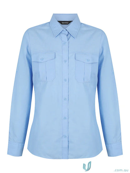 Light blue ladies Jasper long sleeve shirt for a stylish casual look