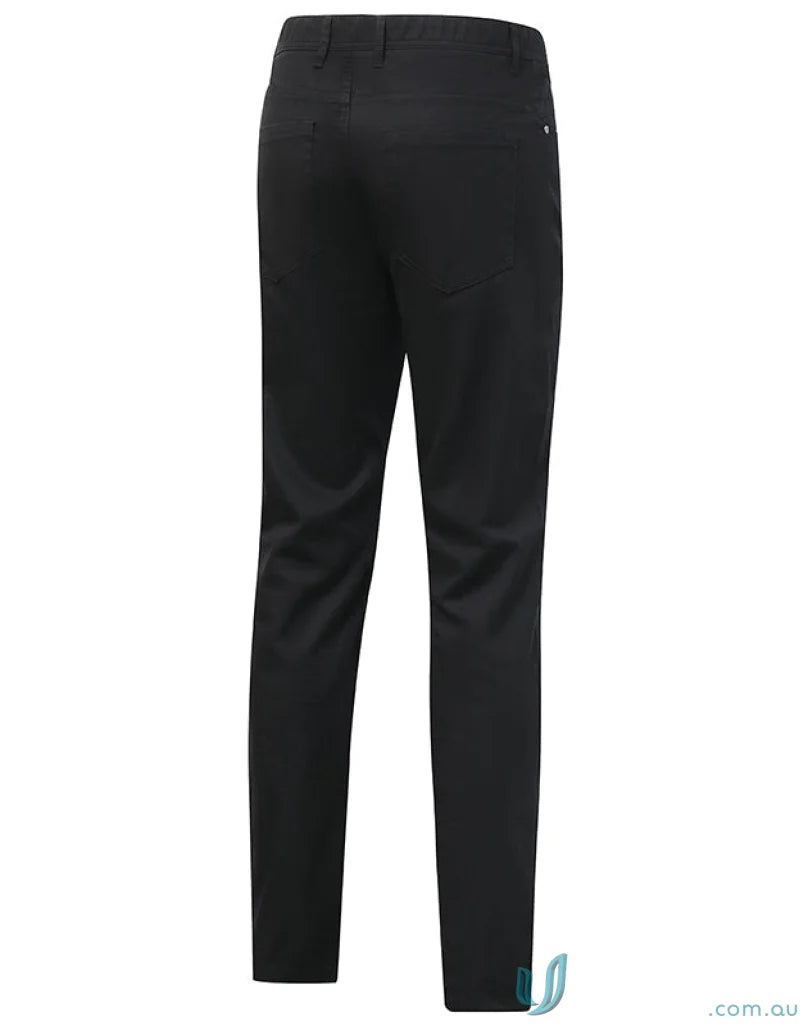 Ladies jean style flexi chino pants with black jacquard weave casual dress pants