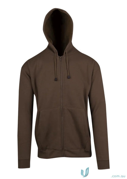 Brown hooded zip-up sweatshirt perfect for workwear and casual uniforms