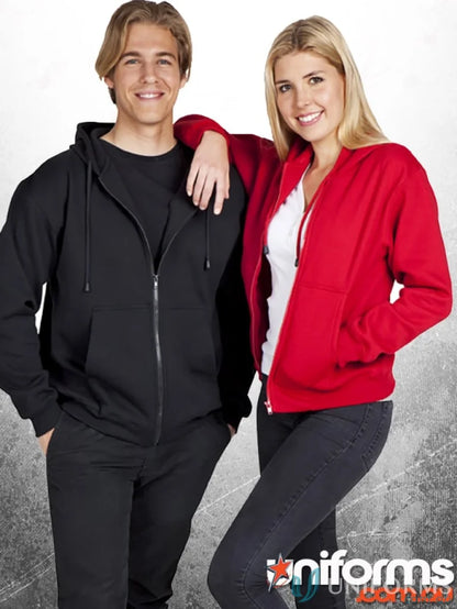 Two people wearing stylish Ladies Junior Zip Hoodies suitable for uniforms or workwear