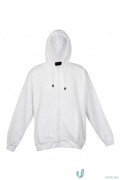 White hooded sweatshirt perfect for uniforms and workwear, Ladies Zip Hoodie with Pocket