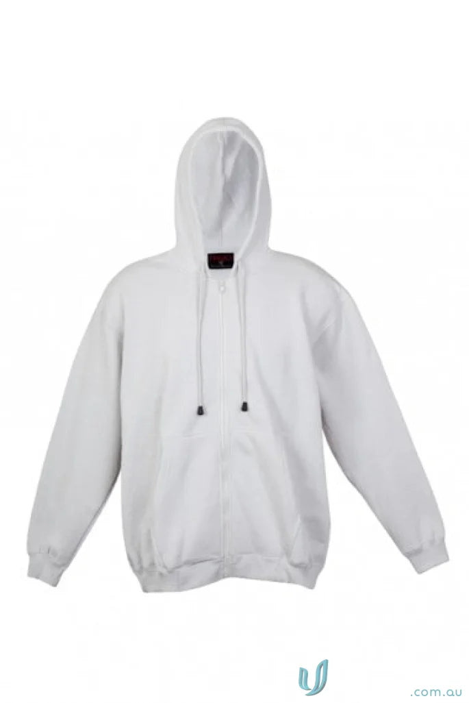 White zip-up hoodie ideal for ladies junior work uniforms or casual workwear