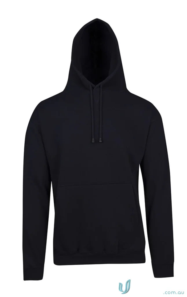 Black hooded sweatshirt with kangaroo pocket from Ladies Kangaroo Pocket Hoodies collection