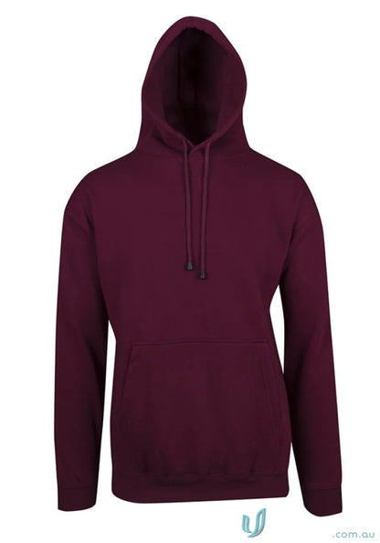 Burgundy Ladies Kangaroo Pocket Hoodies with front pouch pocket and drawstrings