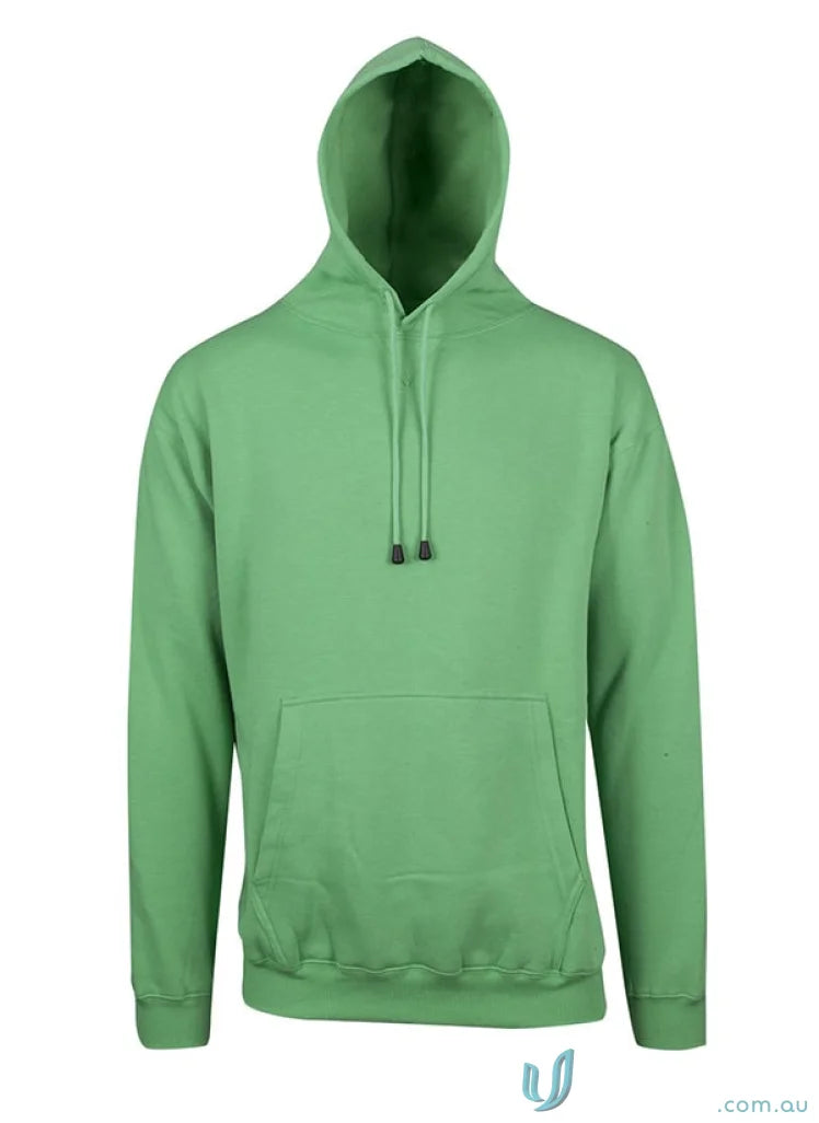 Light green ladies kangaroo pocket hoodie with front pocket and drawstrings