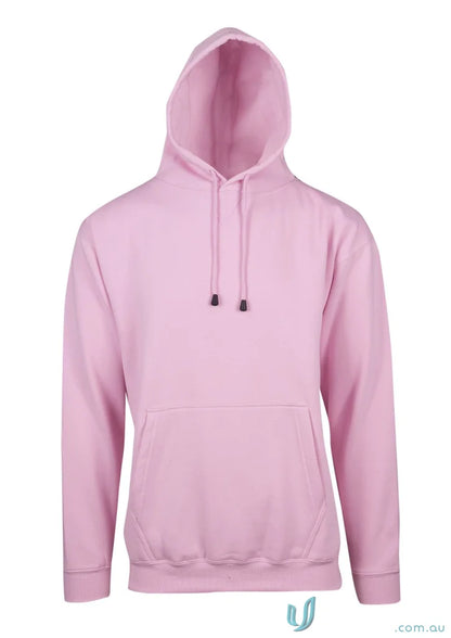 Light pink Ladies Kangaroo Pocket Hoodies with front pouch pocket and drawstrings