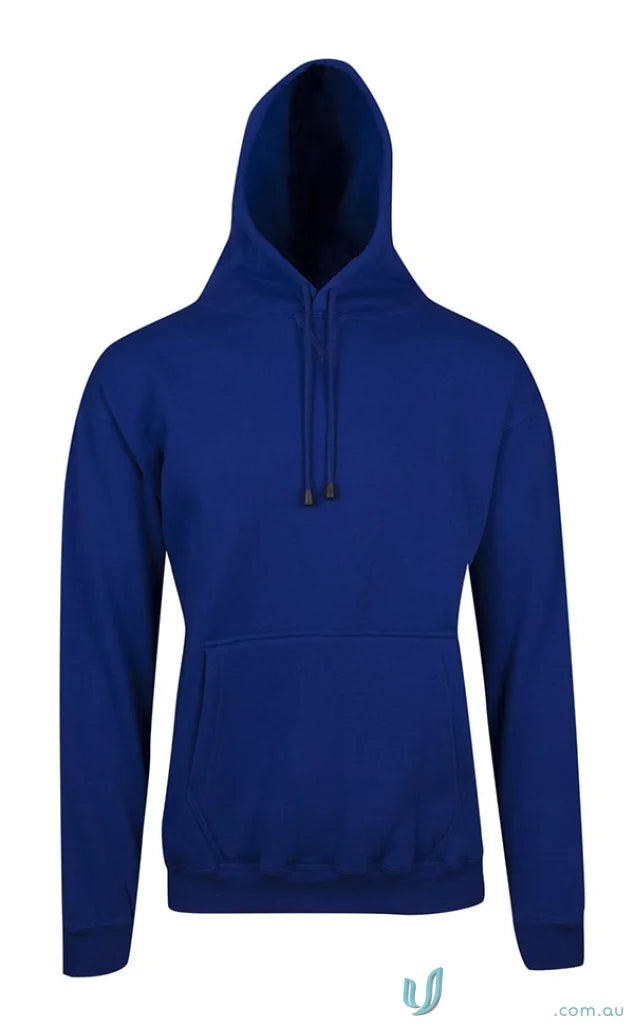 Royal blue men’s pullover hoodie with drawstring hood and kangaroo pocket for comfy pocket hoodies