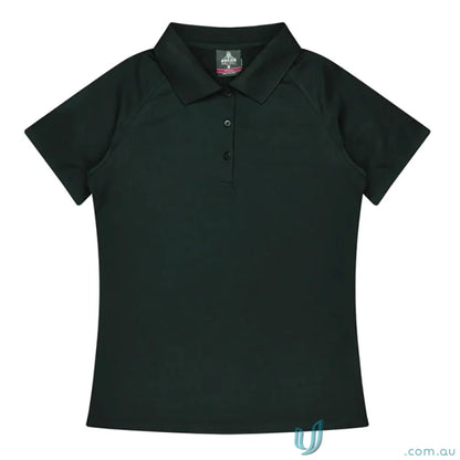 Black short-sleeved polo shirt from Ladies Keira Polo, perfect for workwear or uniforms