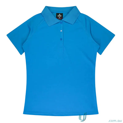 Blue short-sleeved polo shirt from Ladies Keira Polo, perfect for uniforms and workwear