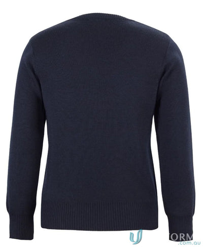 Navy blue ladies knitted jumper in urban fit with needle 12-gauge knit style