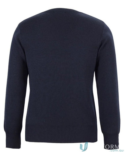 Navy blue ladies knitted jumper in urban fit with needle 12-gauge knit style