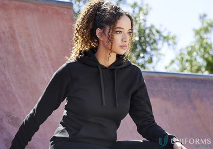 Ladies crew hoodie Black hooded sweatshirt from the Collection Ladies SW760L Biz