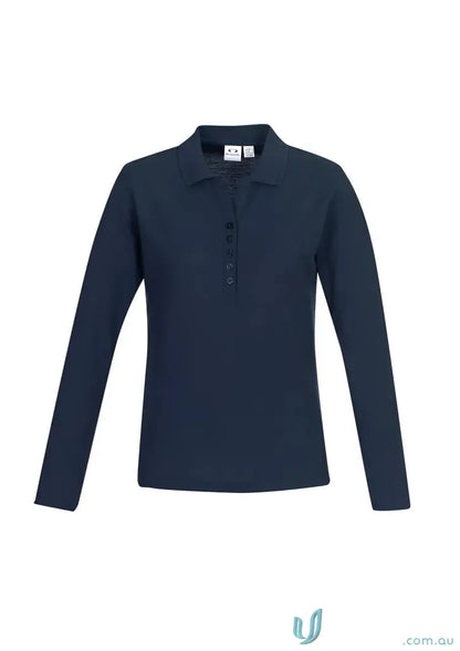 Navy long sleeve polo shirt from Biz Collection Ladies Krue LS Polo p400ll