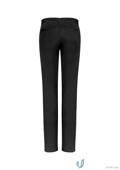 Ladies Lawson Chino Pants in black with elastane stretch fabric and straight-leg style