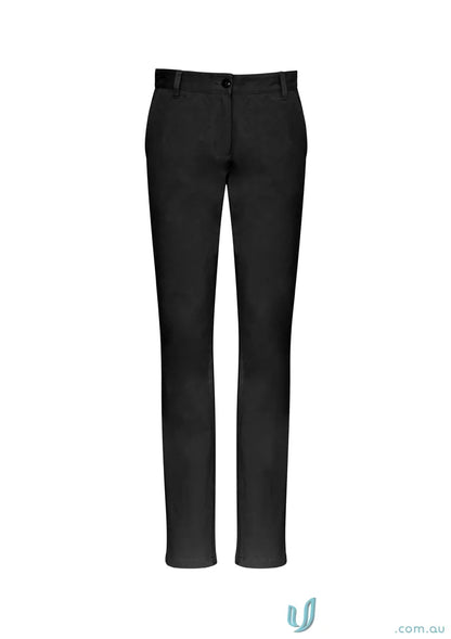 Ladies Lawson Chino Pants in black with elastane stretch fabric, perfect for biz collection