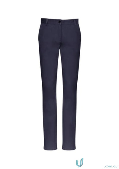 Ladies Lawson Chino Pants in navy blue with elastane stretch fabric from Biz Collection
