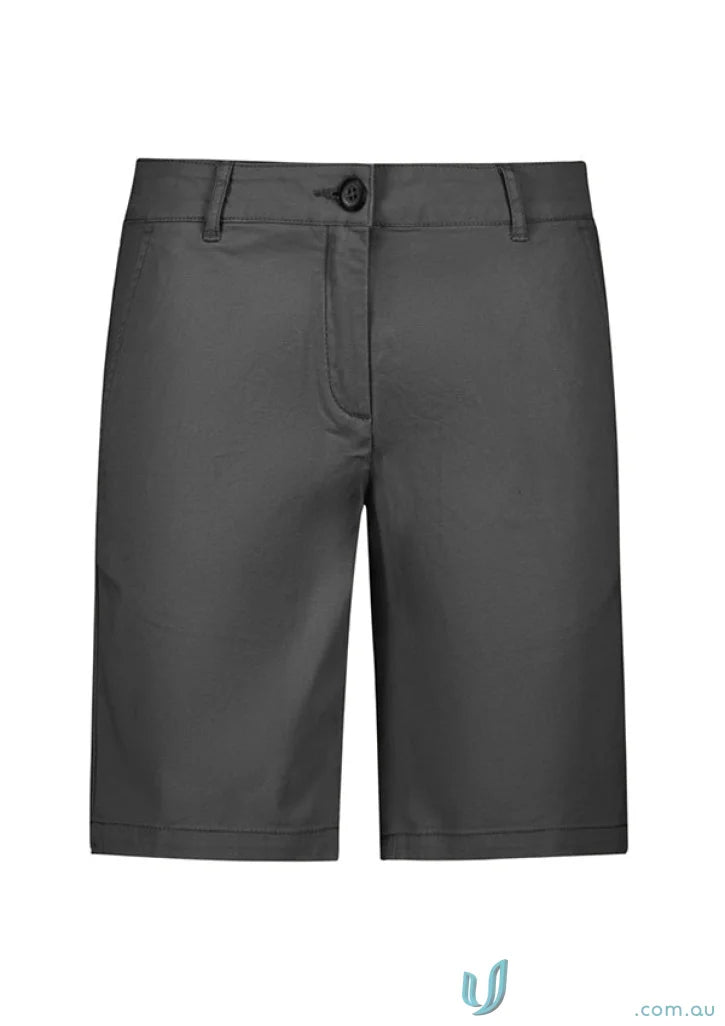 Gray tailored shorts from Ladies Lawson Chino Short bs021l Biz Collection for womens Lawson Chino
