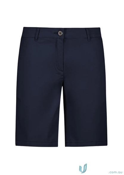 Navy blue Ladies Lawson Chino Short from BS021L Biz Collection, perfect womens Lawson Chino
