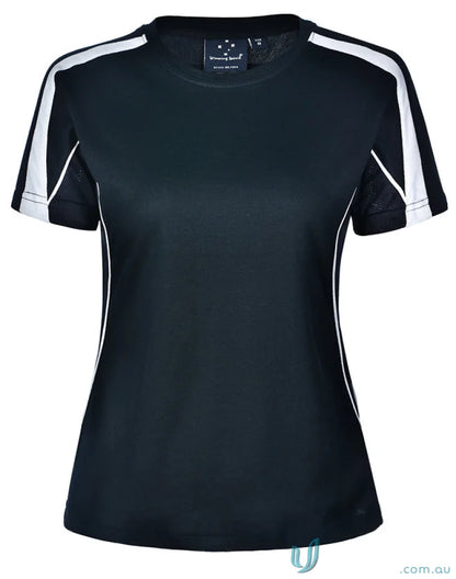 Black and white Ladies Legend Tee shirt for athletic uniforms and casual wear
