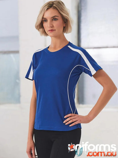 Blue and white Legend Tee athletic t-shirt perfect for team uniforms and casual wear