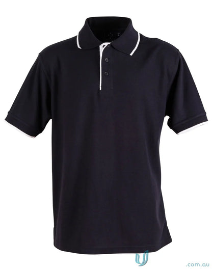 Winning Spirit Ladies navy polo shirt with white trim, Liberty Pique Polo style