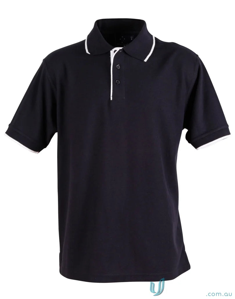 Winning Spirit Ladies navy polo shirt with white trim, Liberty Pique Polo style